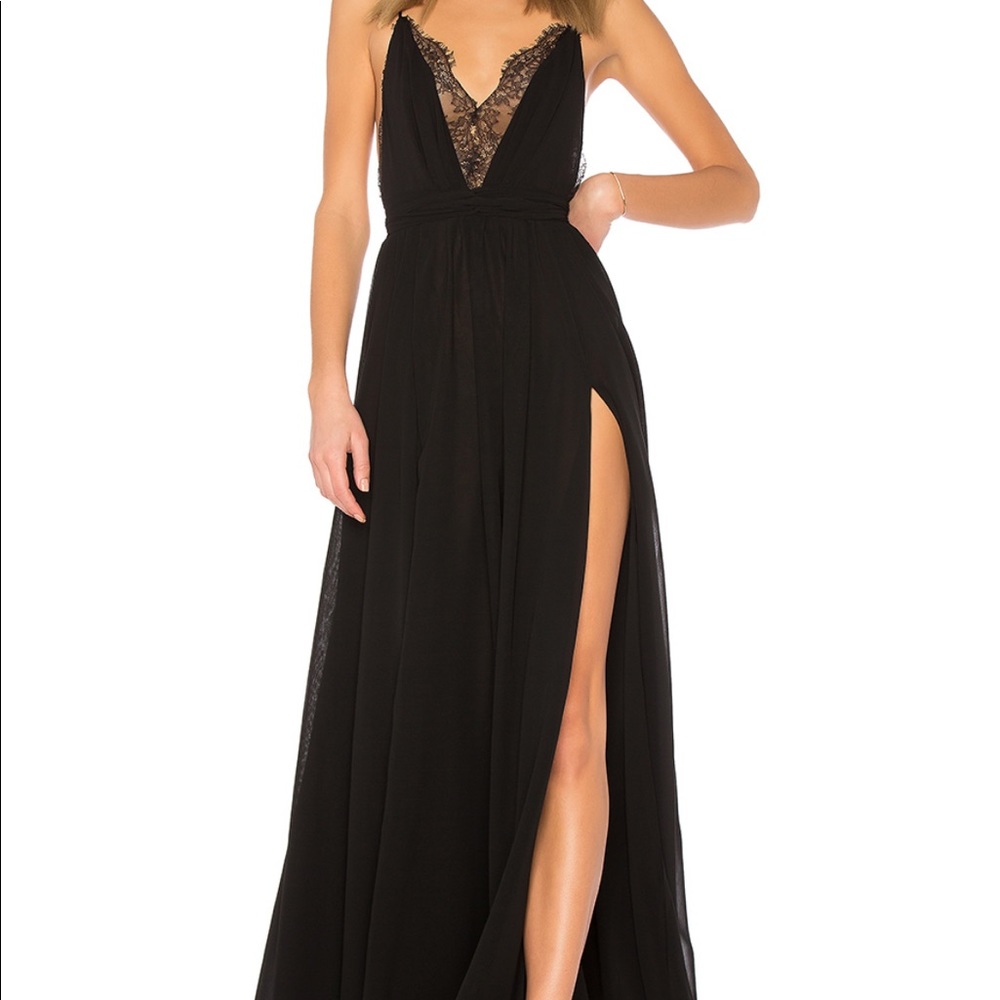 Michael Costello Revolve Justin Gown in Black M